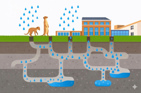 Biogene Vitalisierung statt Beton (KI-generiert)