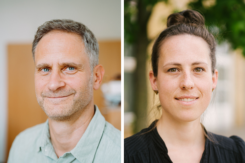 Porträts von Jörn Scheuren und Elise Schwarz.