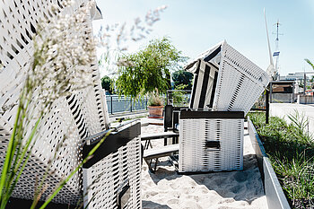 Die Strandkörbe auf dem Campus Wilhelminenhof