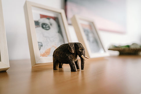 Elefant auf Schreibtisch