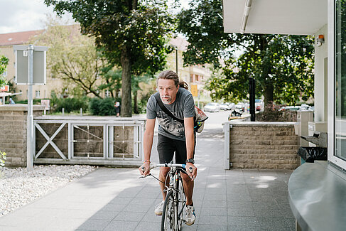Gernot Welschhoff auf seinem Fahrrad