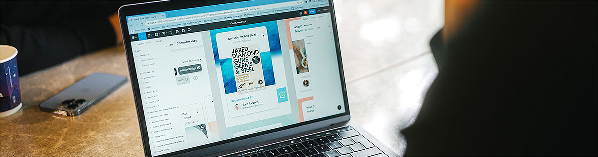 View of the app on the screen