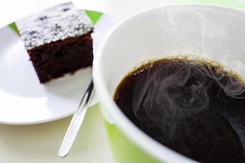 Brownie and a cup of coffee