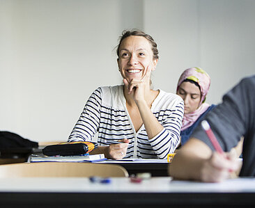 Student in a language class