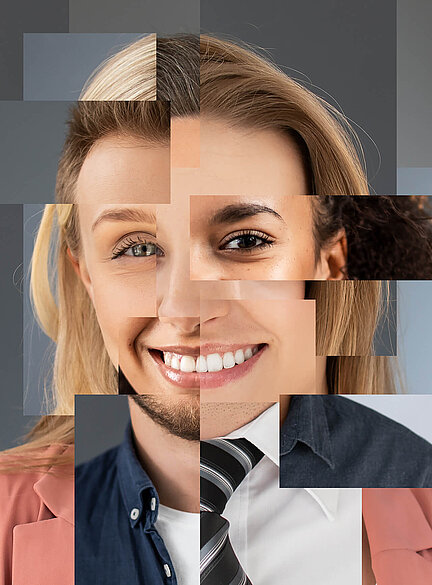Collage eines menschlichen Gesichts