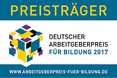 Logo "Preisträger Deutscher Arbeitgeberpreis für Bildung 2017"