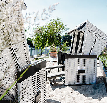 Die Strandkörbe auf dem Campus Wilhelminenhof 