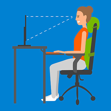 Sitzposition am Schreibtisch