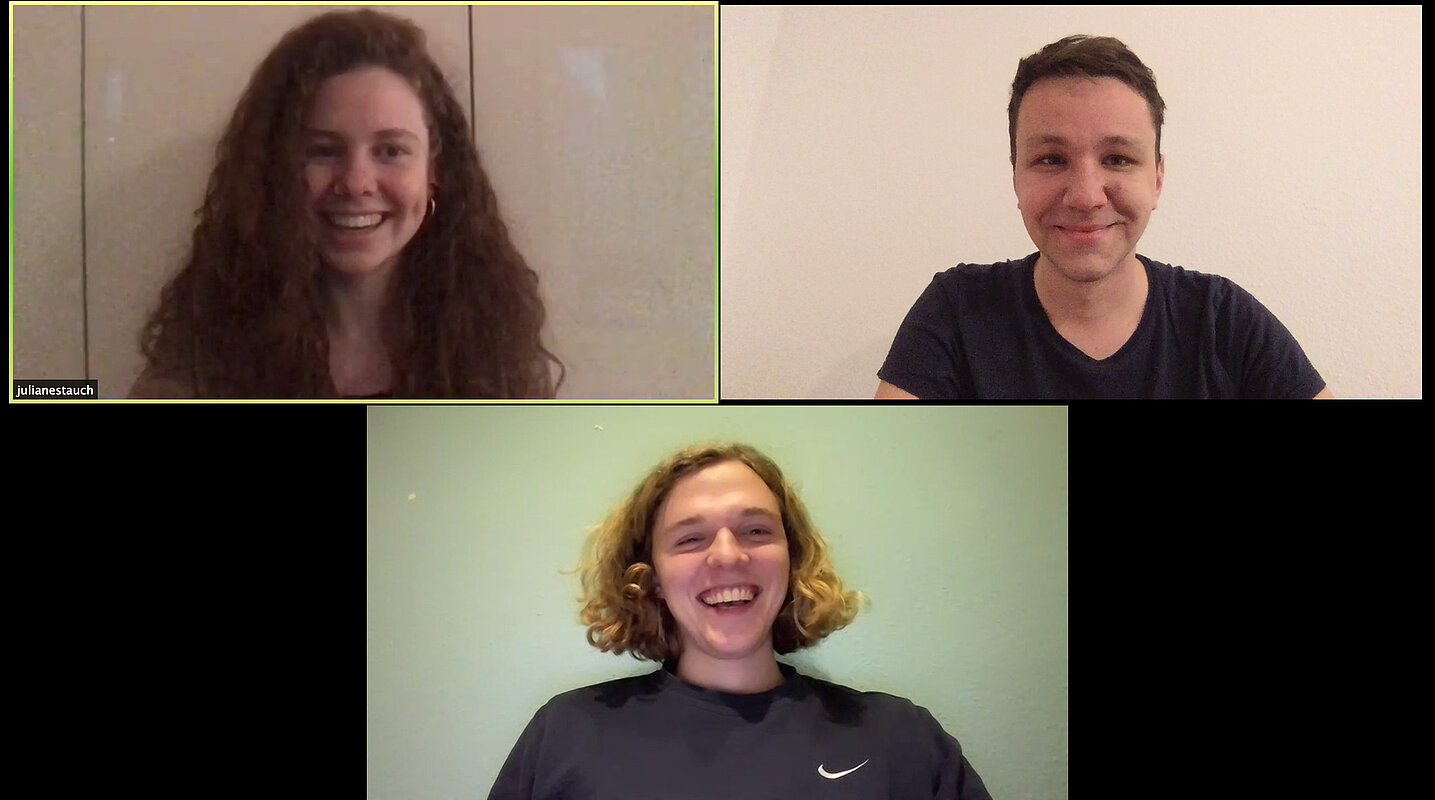 Das HTW-Team hinter "wesolate" in einer Videokonferenz 