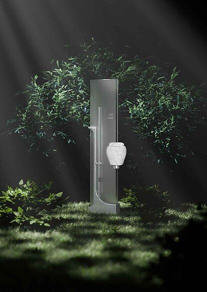 Stele mit Urne