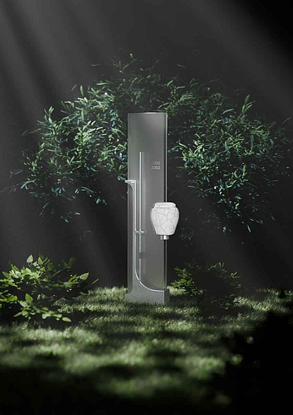 Stele mit Urne