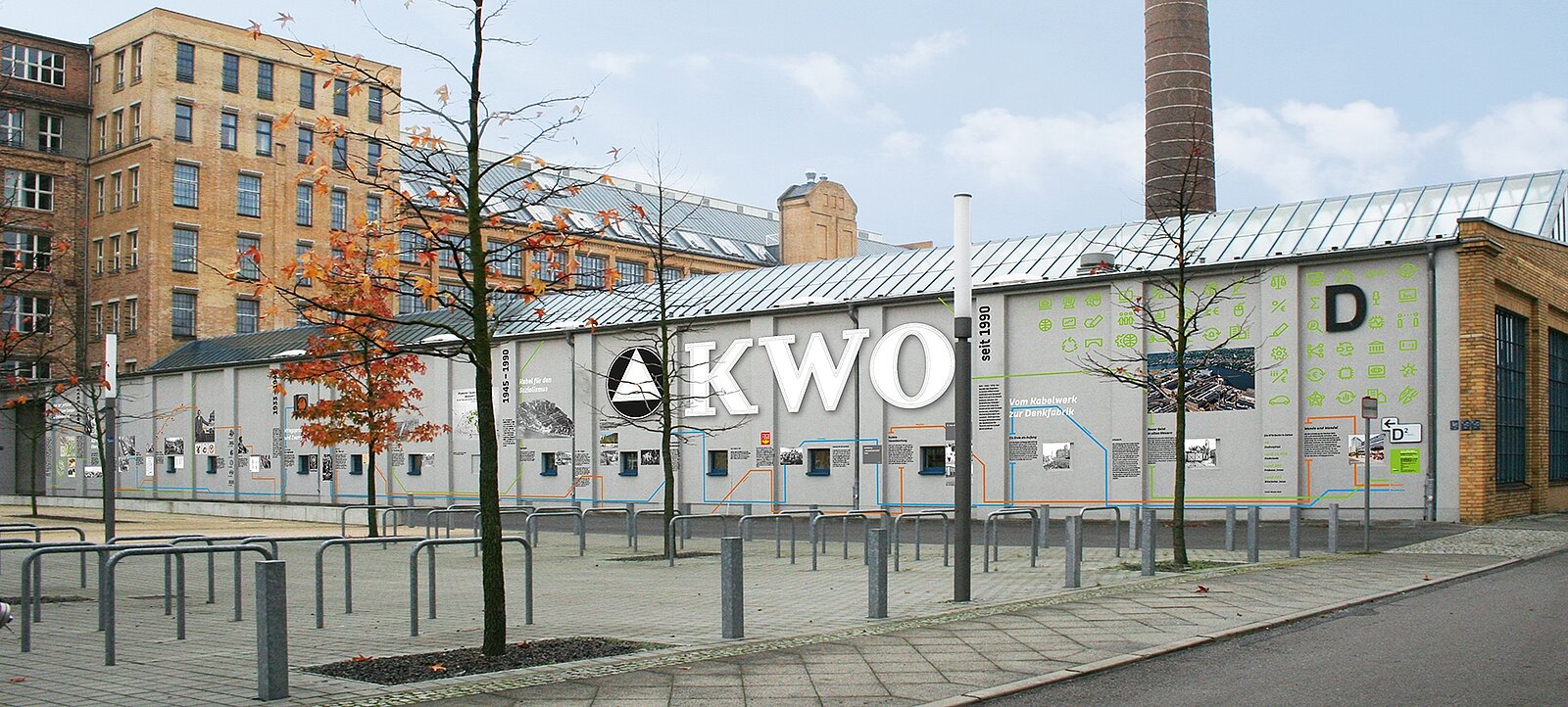 Montage der künftigen Fassade auf dem Campus Wilhelminenhof