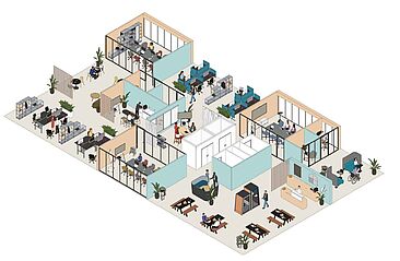 Illustration eines Büros