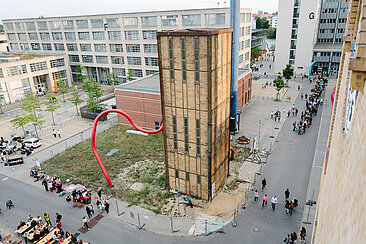 Akkumulatorenturm auf dem Campus Wilhelminenhof