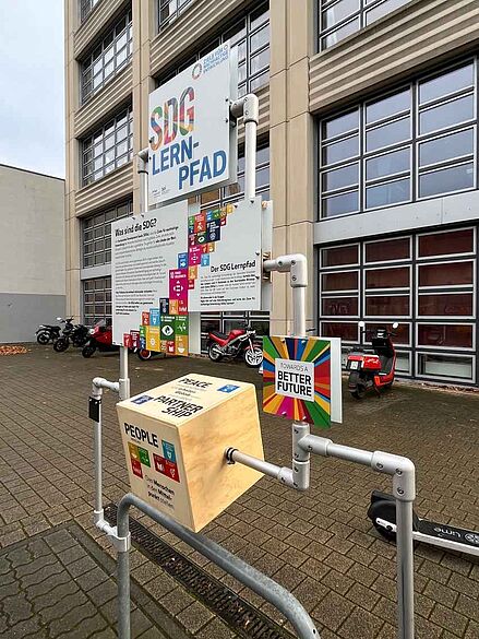 Tafeln auf dem Campus Wilhelminenhof