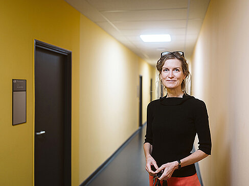 Woman in a hall