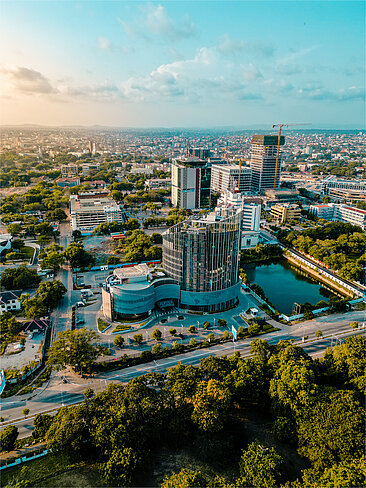Blick auf Accra, die Haupstadt Ghanas