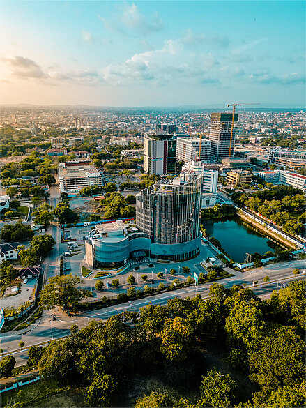 Blick auf Accra, die Hauptstadt Ghanas
